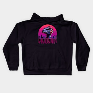 Jurassic music city retro Kids Hoodie